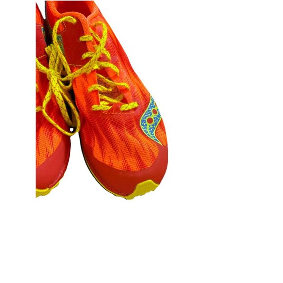 Saucony Orange Spike Track Shoes w Spikes Sz 10 Athletic Sporty Athlete - Picture 4 of 8